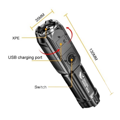 Lampe de poche LED - Batterie rechargeable